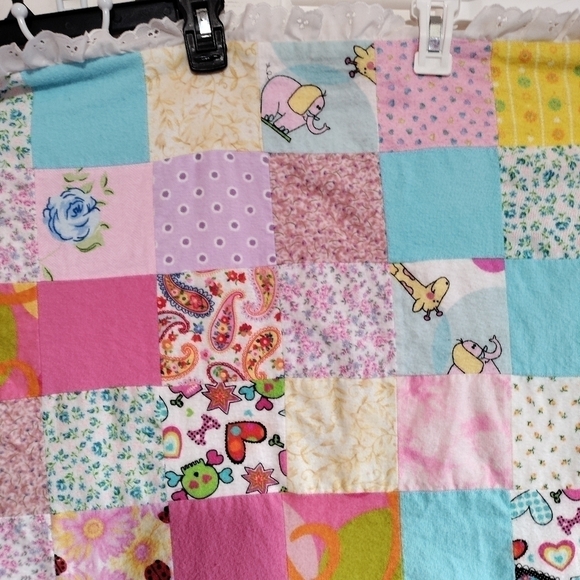 Handmade quilt for child 46" L X 41" W - Picture 6 of 8